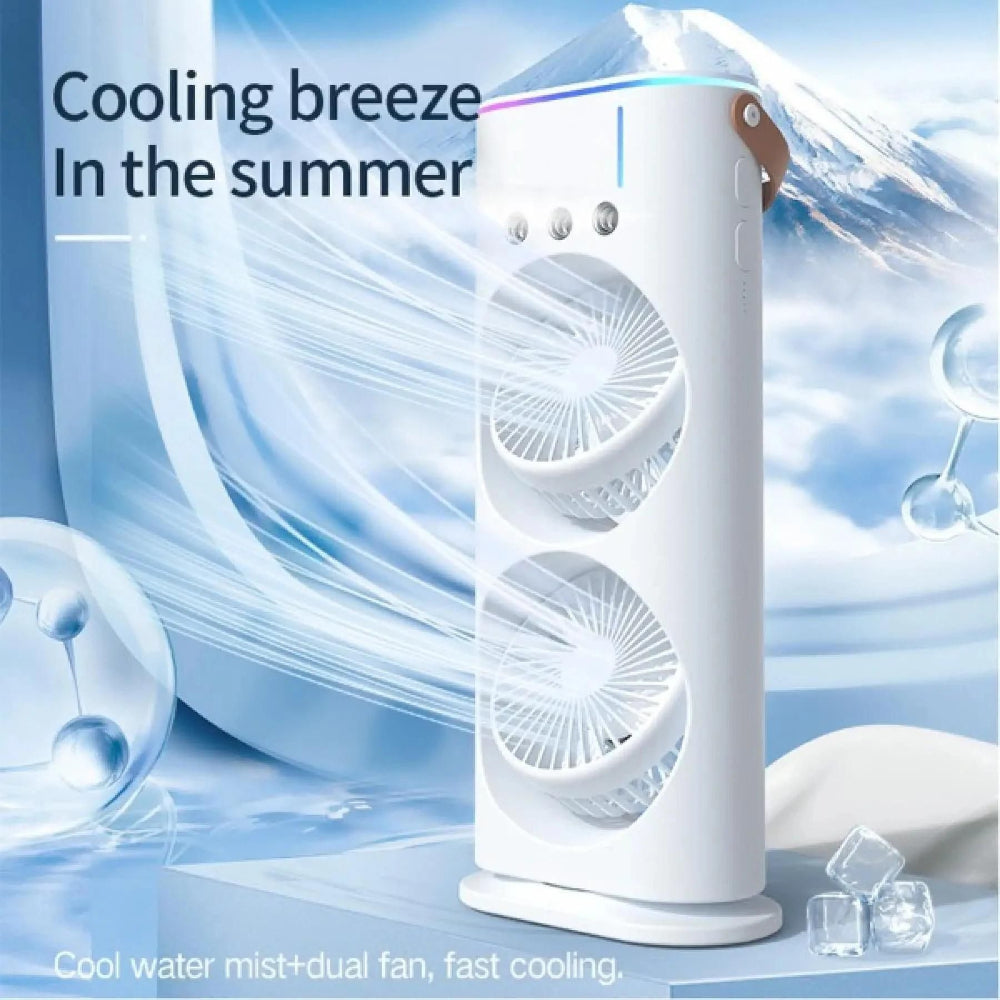 Double-Ended Spray, USB Rechargeable Mini Desktop Table Cooling Fan